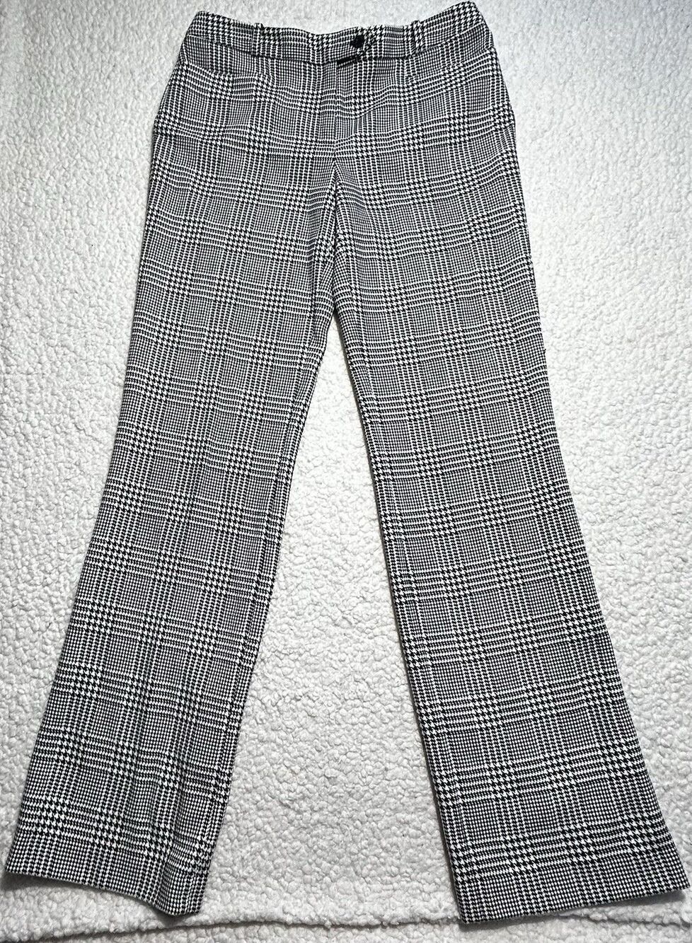 Calvin Klein Womens 2 Modern Fit Houndstooth Black White Dress Pants CSOPS0321